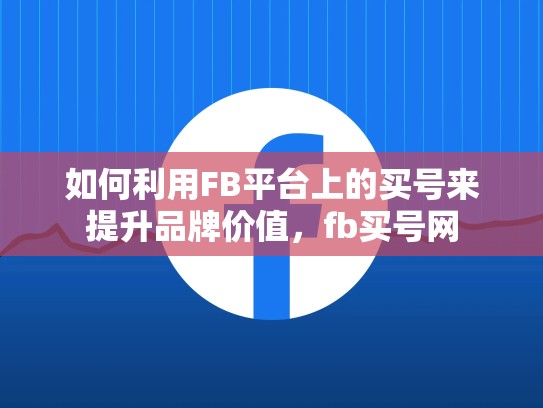 如何利用FB平台上的买号来提升品牌价值,fb买号网