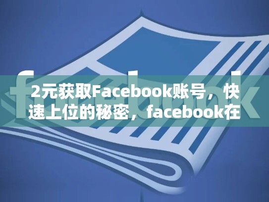 2元获取Facebook账号,快速上位的秘密,facebook在中国怎么才可以用