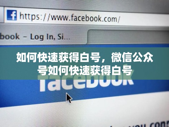 如何快速获得白号,微信公众号如何快速获得白号