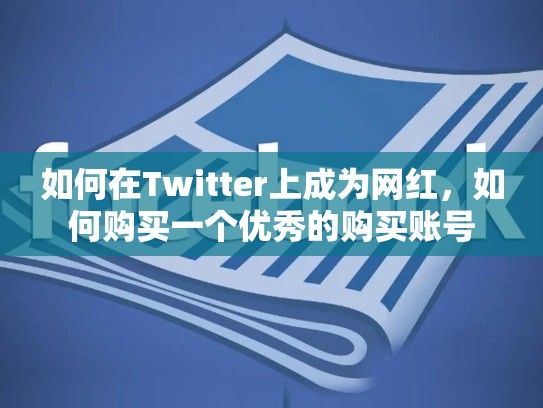 如何在Twitter上成为网红,如何购买一个优秀的购买账号