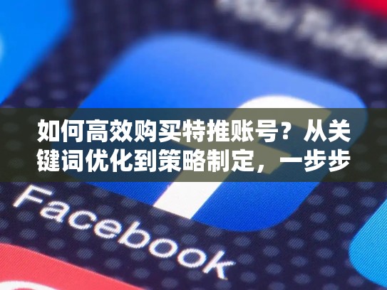 如何高效购买特推账号?从关键词优化到策略制定,一步步掌握!购买特推账号有风险吗