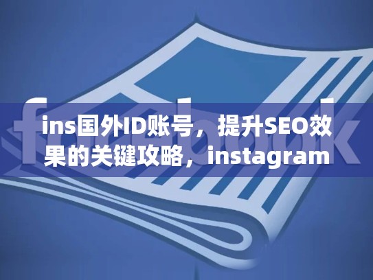 ins国外ID账号,提升SEO效果的关键攻略,instagram国外账号