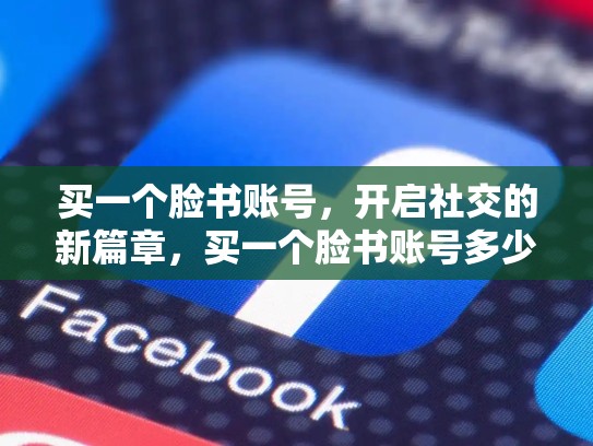 买一个脸书账号，开启社交的新篇章，买一个脸书账号多少钱
