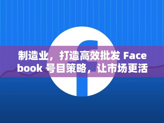 制造业，打造高效批发 Facebook 号目策略，让市场更活跃，facebook批发购买