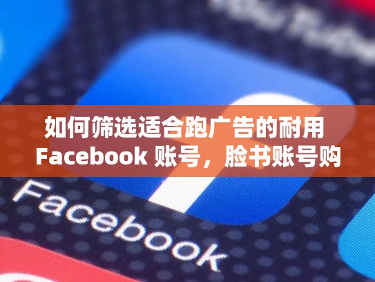 如何筛选适合跑广告的耐用 Facebook 账号，脸书账号购买的SEO策略，脸书账号推荐