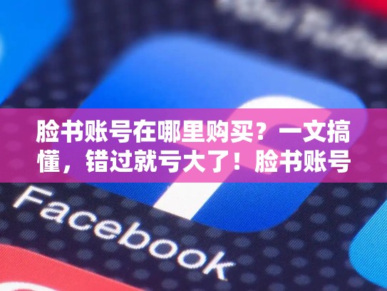 脸书账号在哪里购买?一文搞懂,错过就亏大了!脸书账号在哪里购买安全
