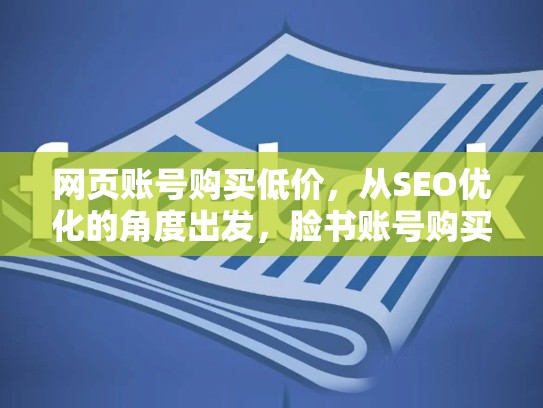 网页账号购买低价，从SEO优化的角度出发，脸书账号购买低价怎么办