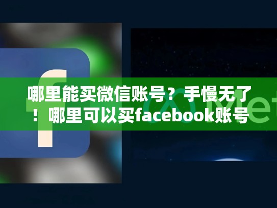 哪里能买微信账号?手慢无了!哪里可以买facebook账号