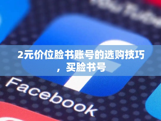 2元价位脸书账号的选购技巧，买脸书号