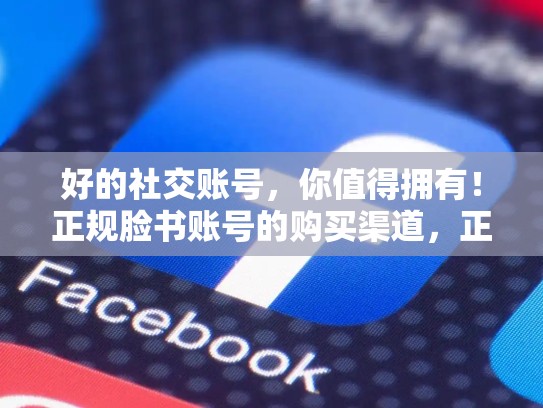 好的社交账号，你值得拥有！正规脸书账号的购买渠道，正规脸书账号的购买渠道有哪些