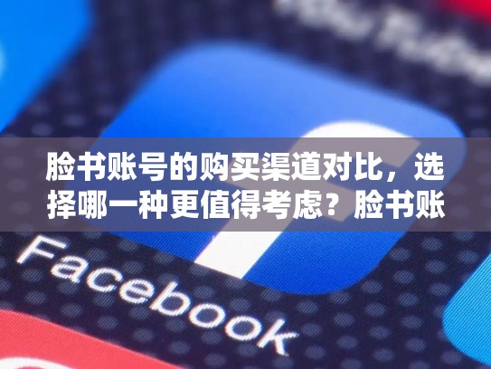 脸书账号的购买渠道对比,选择哪一种更值得考虑?脸书账号的购买渠道对比怎么看