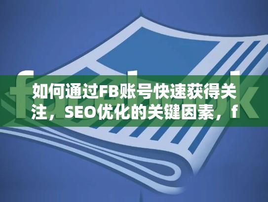 如何通过FB账号快速获得关注,SEO优化的关键因素,fb账号在线购买
